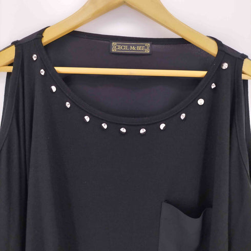 セシルマクビー CECIL McBEE スタッズ オフショルダーカットソー Y2K レディース