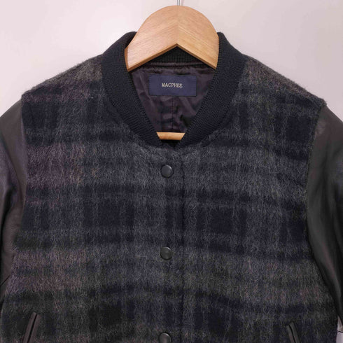 マカフィー MACPHEE レザーアーム モヘア混ウールジャケット レディース JPN:38