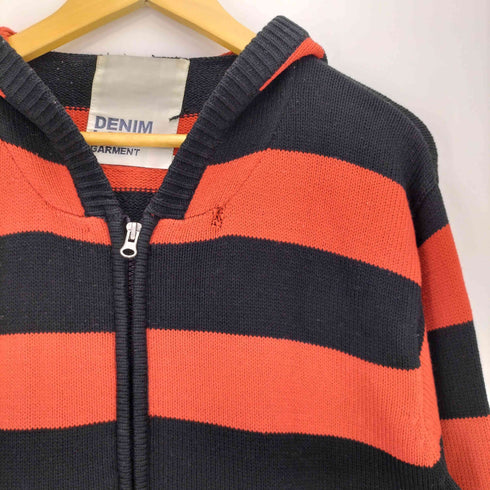 DENIM LAB GARMENT ボーダー ジップアップ ニットパーカー メンズ LL