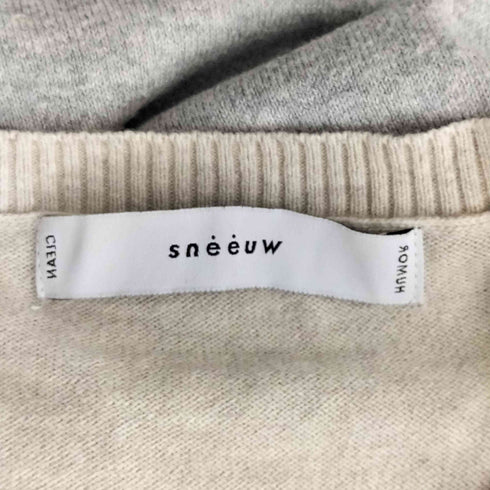 スニュウ SNEEUW モヘア混 デザイン クルーネック ウールニット レディース
