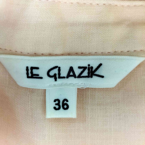 ルグラジック le glazik 比翼 ギャザー バンドカラー シアー ノースリーブ シャツ ワンピース レディース 36