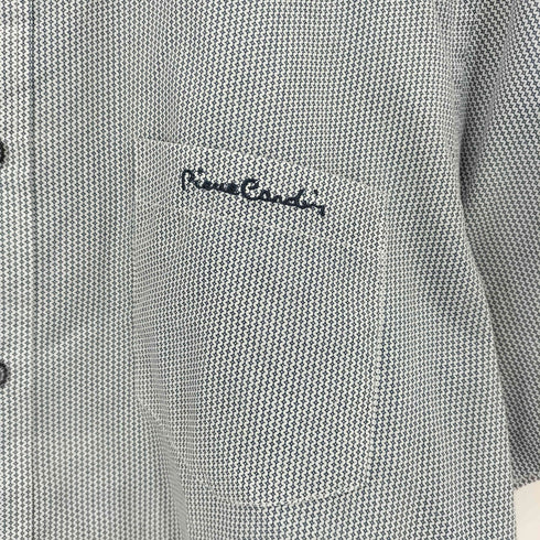 ピエールカルダン pierre cardin 総柄 ロゴ刺繍 レギュラーフィット 半袖シャツ メンズ import:L