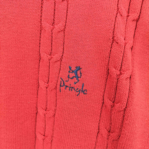 プリングルオブスコットランド Pringle of Scotland 90-00s ケーブル編み クルーネックニットセーター メンズ import:L