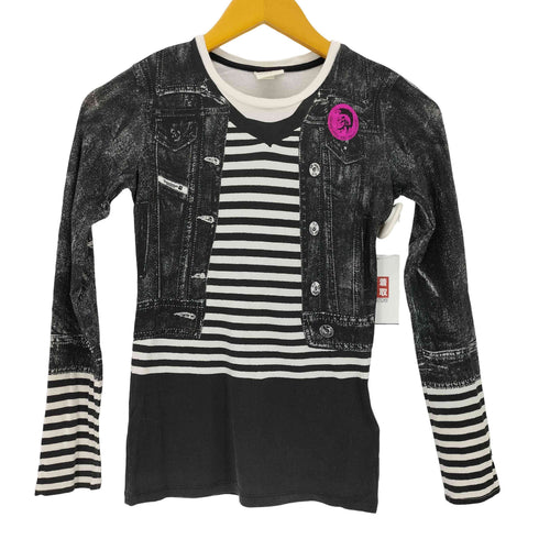 ディーゼル DIESEL トロンプルイユ クルーネック長袖Tシャツ Y2K レディース import:M