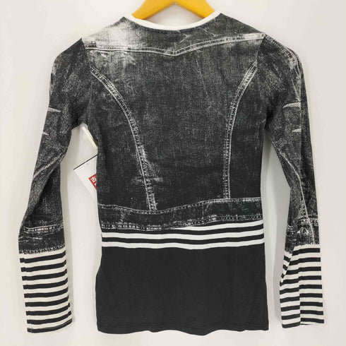ディーゼル DIESEL トロンプルイユ クルーネック長袖Tシャツ Y2K レディース import:M