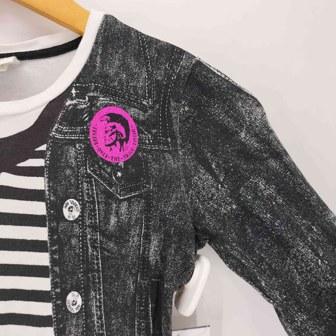 ディーゼル DIESEL トロンプルイユ クルーネック長袖Tシャツ Y2K レディース import:M