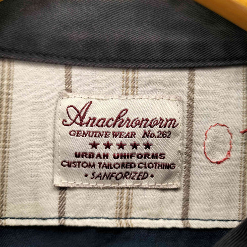 アナクロノーム Anachronorm チェーンステッチ刺繍 長袖 ワークシャツ メンズ