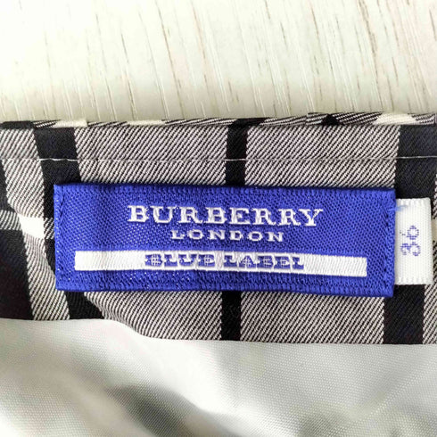 バーバリーブルーレーベル BURBERRY BLUE LABEL チェック柄 ベルテッド プリーツスカート レディース 36