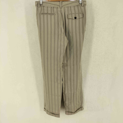 メゾンマルジェラ Maison Margiela 04 2タック ドレープレーヨン ストライプ スラックス パンツ レディース 40