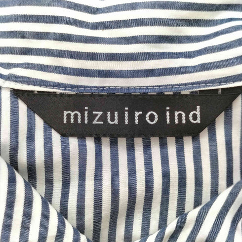 ミズイロインド mizuiro ind ストライプ シェルボタン オーバーサイズシルエット シャツジャケット レディース