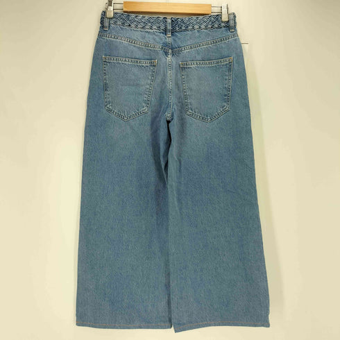 ザラ ZARA ハイウエスト デニムパンツ(編み込みベルト付き) レディース EUR:36