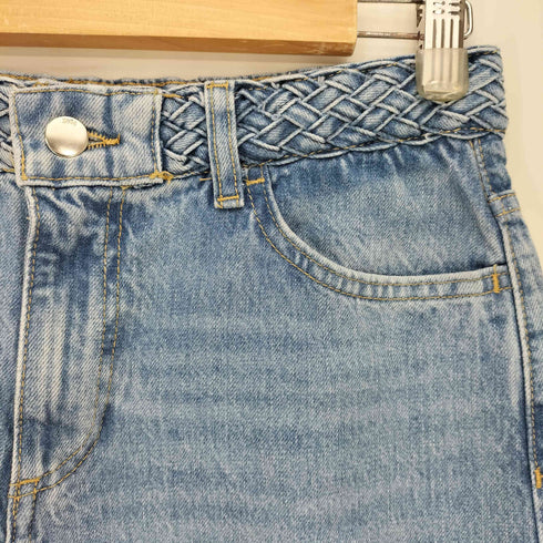 ザラ ZARA ハイウエスト デニムパンツ(編み込みベルト付き) レディース EUR:36