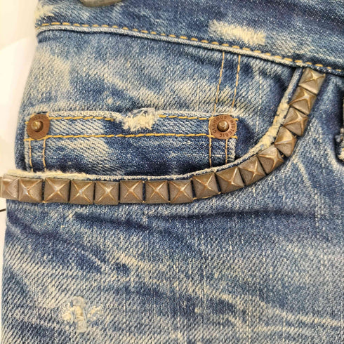 ヒステリックグラマー HYSTERIC GLAMOUR スタッズ ダメージ ステッチ フレアデニム Y2K レディース JPN:XS