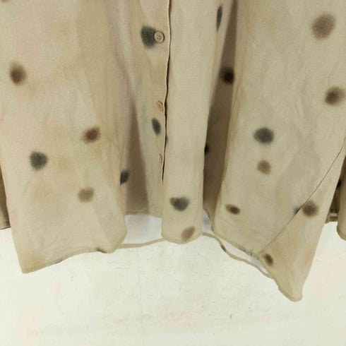 CUS クス OVERSIZE L/S COLLARLESS Shirt - Dots Print レディース XS