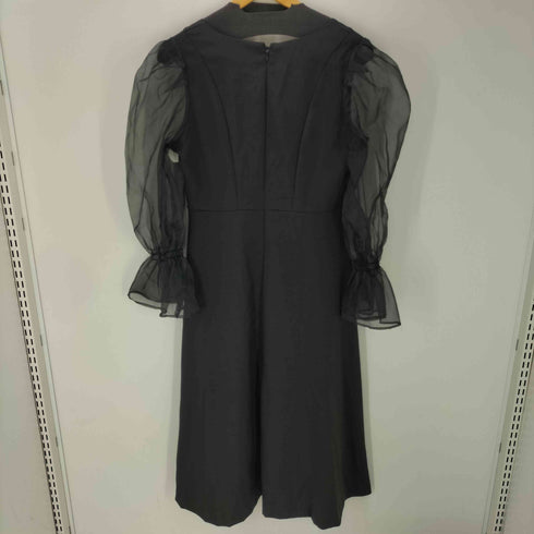 ルイルエブティック RUIRUE BOUTIQUE オーガンジー スリーブ フレア ワンピース ドレス レディース L