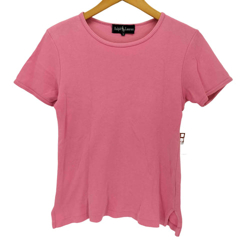 ラルフローレン RALPH LAUREN 袖ポニー刺繍 コットンクルーネックTシャツ レディース import:M