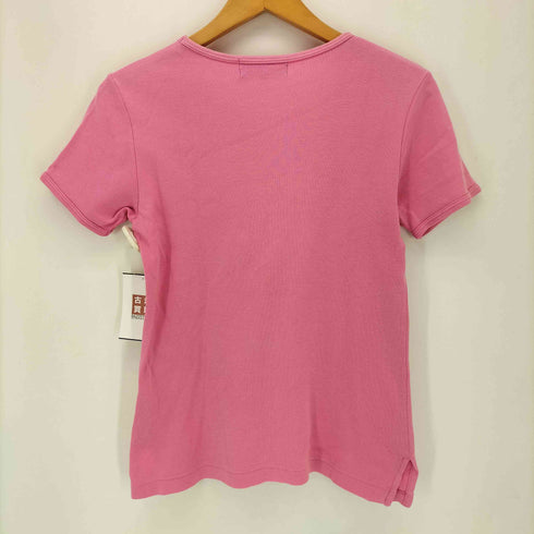 ラルフローレン RALPH LAUREN 袖ポニー刺繍 コットンクルーネックTシャツ レディース import:M