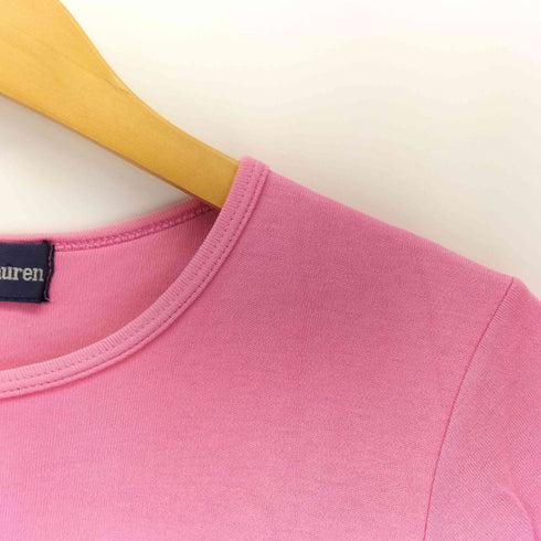 ラルフローレン RALPH LAUREN 袖ポニー刺繍 コットンクルーネックTシャツ レディース import:M