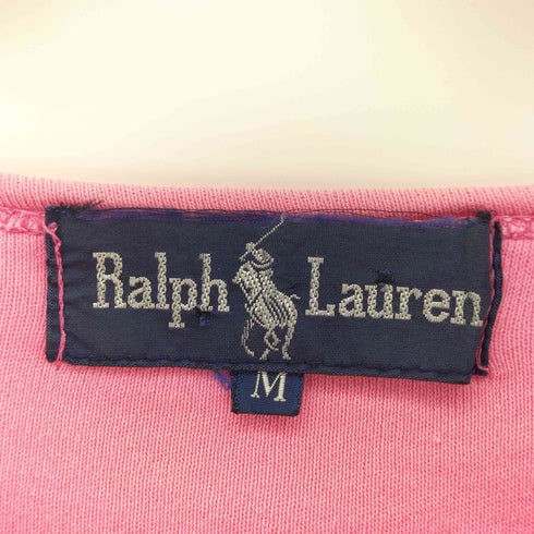 ラルフローレン RALPH LAUREN 袖ポニー刺繍 コットンクルーネックTシャツ レディース import:M