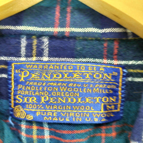 ペンドルトン PENDLETON 70S MADE IN USA L/S ボタンダウンウールシャツ メンズ import:M
