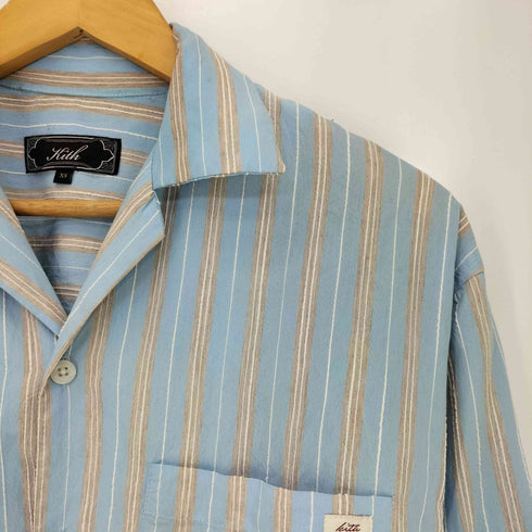 キス KITH 26ss Barre Stripe Long Sleeve Gianni Shirt ストライプ 長袖 開襟シャツ メンズ JPN:XS