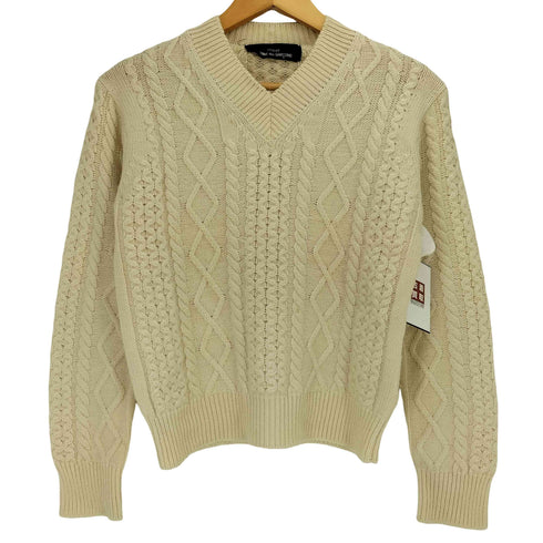 トリココムデギャルソン tricot COMME des GARCONS 90s AD1998 ウール ケーブル編み Vネックニット レディース