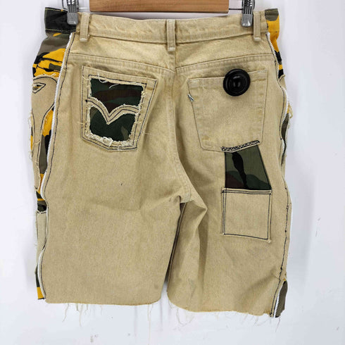 リーバイス Levis 80-90s カナダ製 900 Series ダブルニー サイドジップ デニムショーツ 迷彩 リメイク メンズ 29
