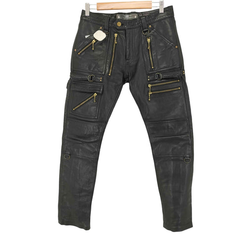 ブラックミーンズ BLACKMEANS レザーパンツ GOLD ZIP メンズ JPN:3