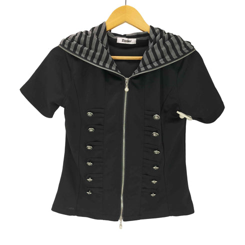 ZIPPER CLUB napoleon zip hoodie ナポレオン クロップド ジップ フーディー パーカー Y2K レディース JPN:S