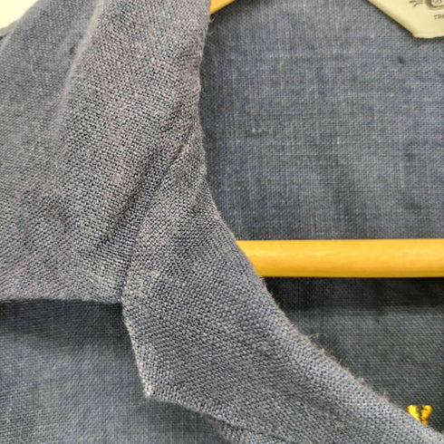 キャリー CALEE バック刺繍 リネンオープンカラーシャツ メンズ JPN:M