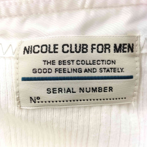 ニコルクラブフォーメン NICOLE CLUB FOR MEN 襟ベロア ロングスリーブ ポロシャツ メンズ
