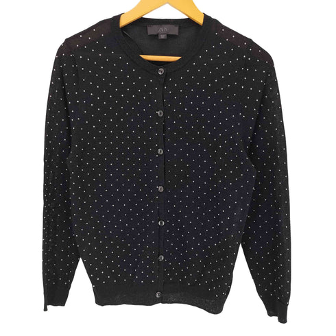 ザラ ZARA ドットラメ クルーネックカーディガン レディース import:M