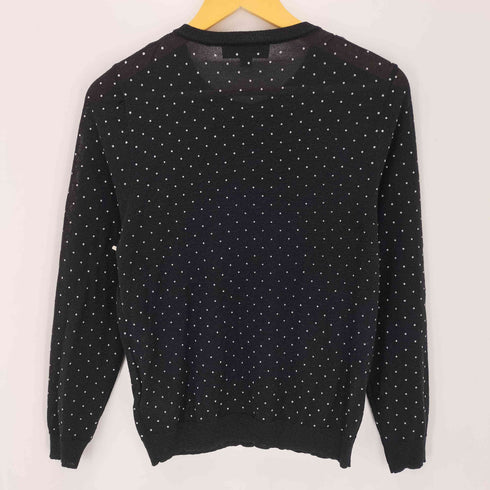 ザラ ZARA ドットラメ クルーネックカーディガン レディース import:M