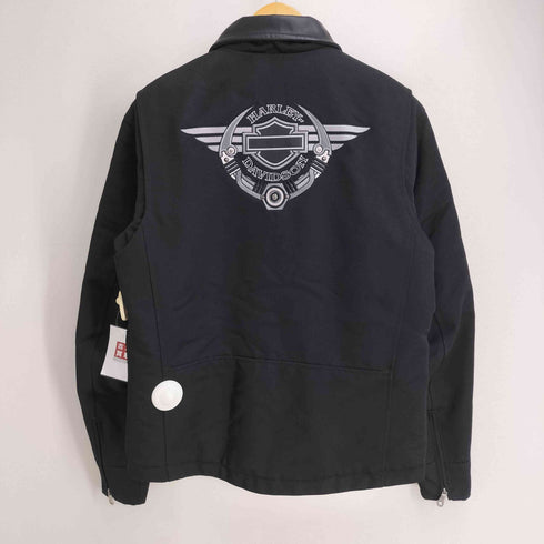 ハーレーダビッドソン HARLEY-DAVIDSON Bar & Shield ウイングモチーフ バー&シールド 刺繍ロゴ 襟レザー 中綿ワークジャケット メンズ import:S