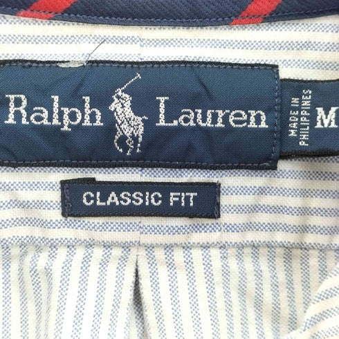 ラルフローレン RALPH LAUREN 90s~00s CLASSIC FIT ストライプ ポニー刺繍 マチ付き 長袖ボタンダウンシャツ メンズ import:M
