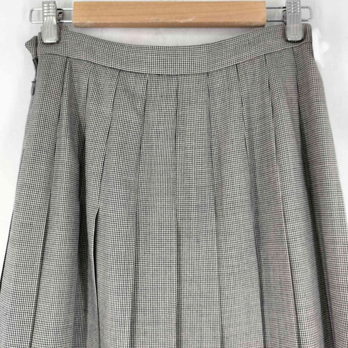 アクアスキュータム AQUASCUTUM チェック柄 プリーツ ウールスカート レディース