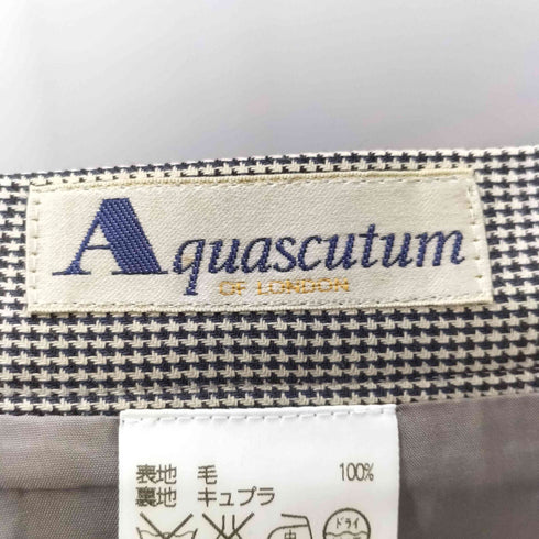 アクアスキュータム AQUASCUTUM チェック柄 プリーツ ウールスカート レディース