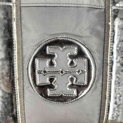 トリーバーチ TORY BURCH ナイロン エナメル ロゴワッペン トートバック レディース
