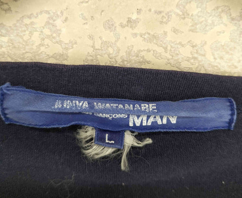 ジュンヤワタナベコムデギャルソンマン JUNYA WATANABE COMME des GARCONS MAN ABERDEEN フロントプリント クルーネック 七分丈 Tシャツ メンズ L