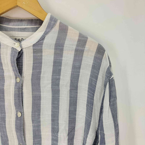 シーニューヨーク sea new york ストライプ バンドカラー シャツ レディース