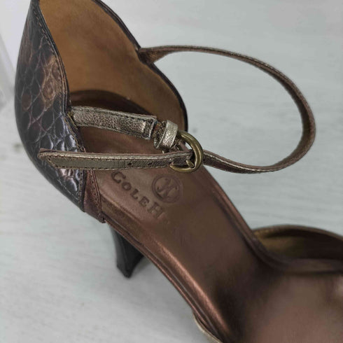 コールハーン COLE HAAN アンクルストラップ パイソン パンプス レディース US:7