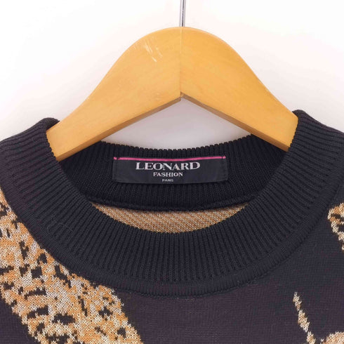 レオナール LEONARD カシミヤシルク 総柄 ワンピース レディース M