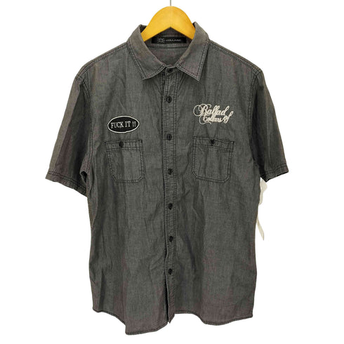 COLLARS 蜍 CHAMBRAY SHIRT ブラックシャンブレー シャツ メンズ