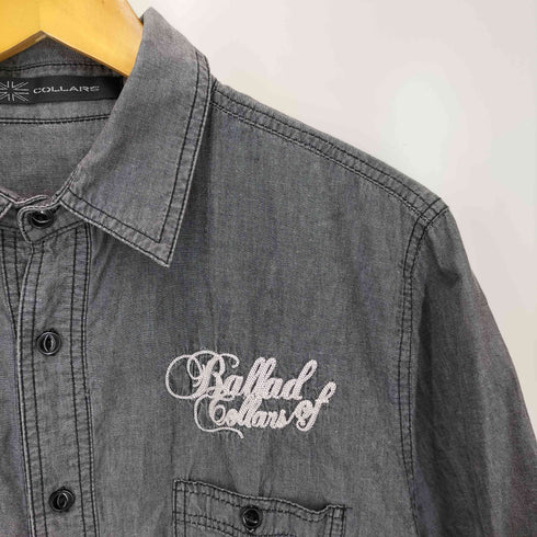COLLARS 蜍 CHAMBRAY SHIRT ブラックシャンブレー シャツ メンズ