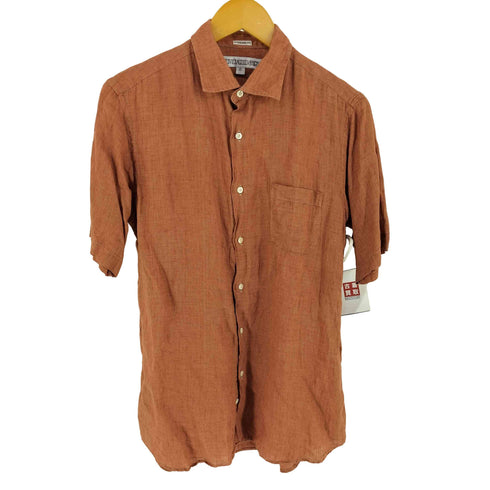 インディヴィジュアライズドシャツ individualized shirts USA製 リネン100 レギュラーカラーショートスリーブシャツ メンズ 15