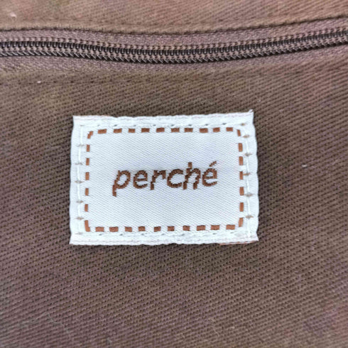 perche レザー切替 キャンバス ショルダーバッグ メンズ