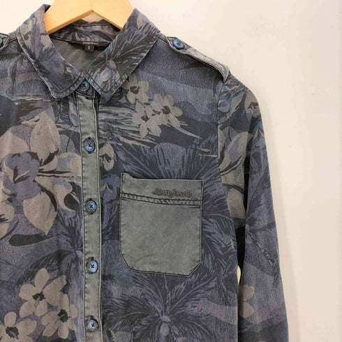 デシグアル Desigual Danubio Camoflower Navy Soft Touch Shirt レディース import:S