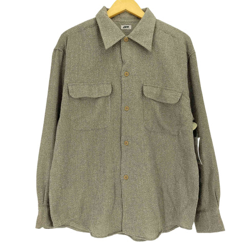 ジュンメン JUN MEN 80S レーヨン混 ネップ 両フラップ ポケット L/S レギュラーカラー シャツ メンズ