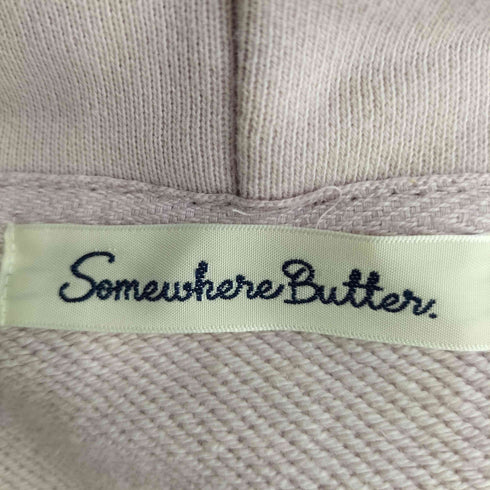 SOMEWHEREBUTTER Satin Heart Logo Hoodie Zip-Up レディース