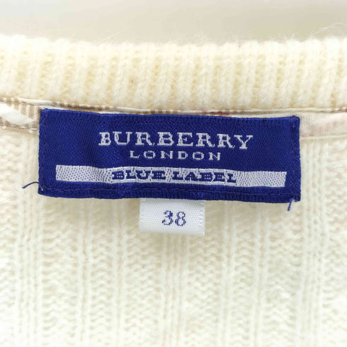 バーバリーブルーレーベル BURBERRY BLUE LABEL アンゴラ混 ケーブルニット カーディガン レディース 38